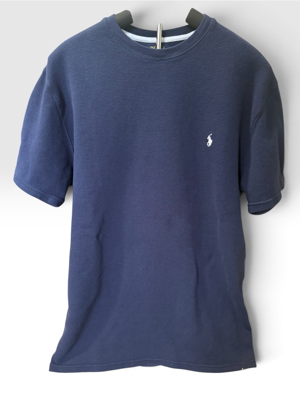Polo Ralph Lauren Navy Waffle Knit Crewneck T-Shirt XL Pony Logo